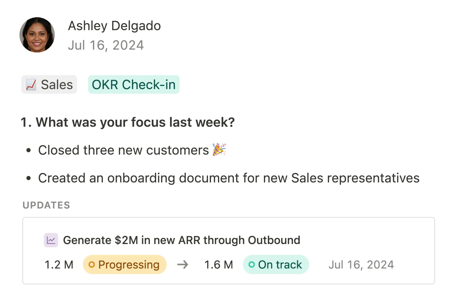 OKR Check-in