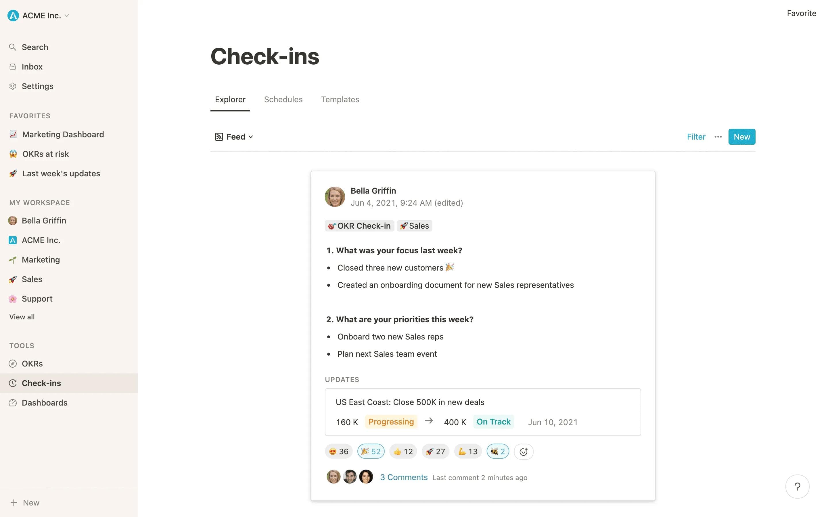 OKR Check-ins