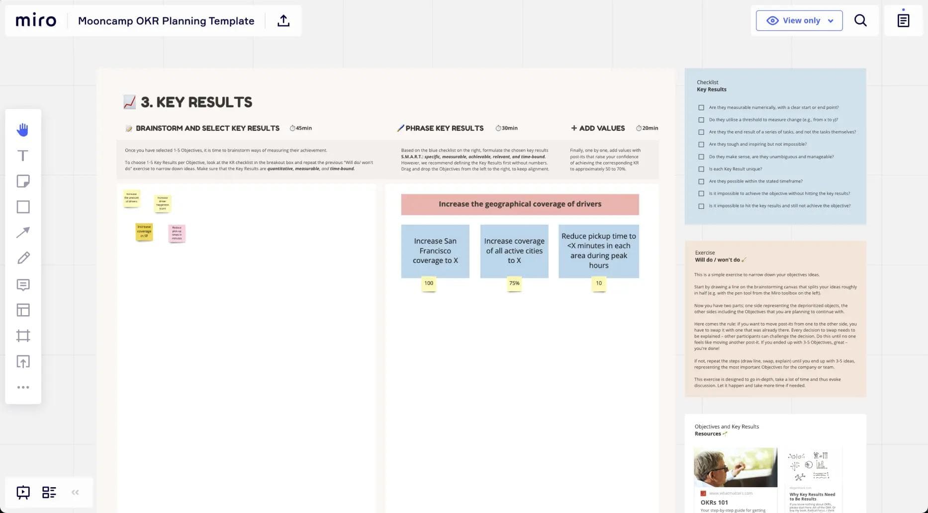 Miro OKR Planning Template