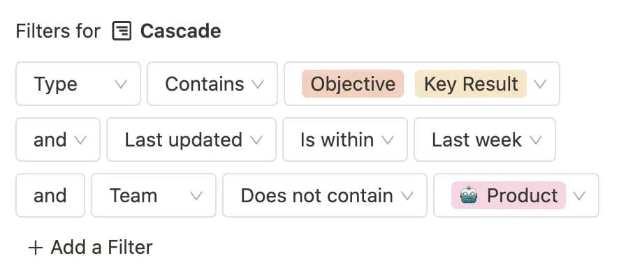 OKR Software Filter