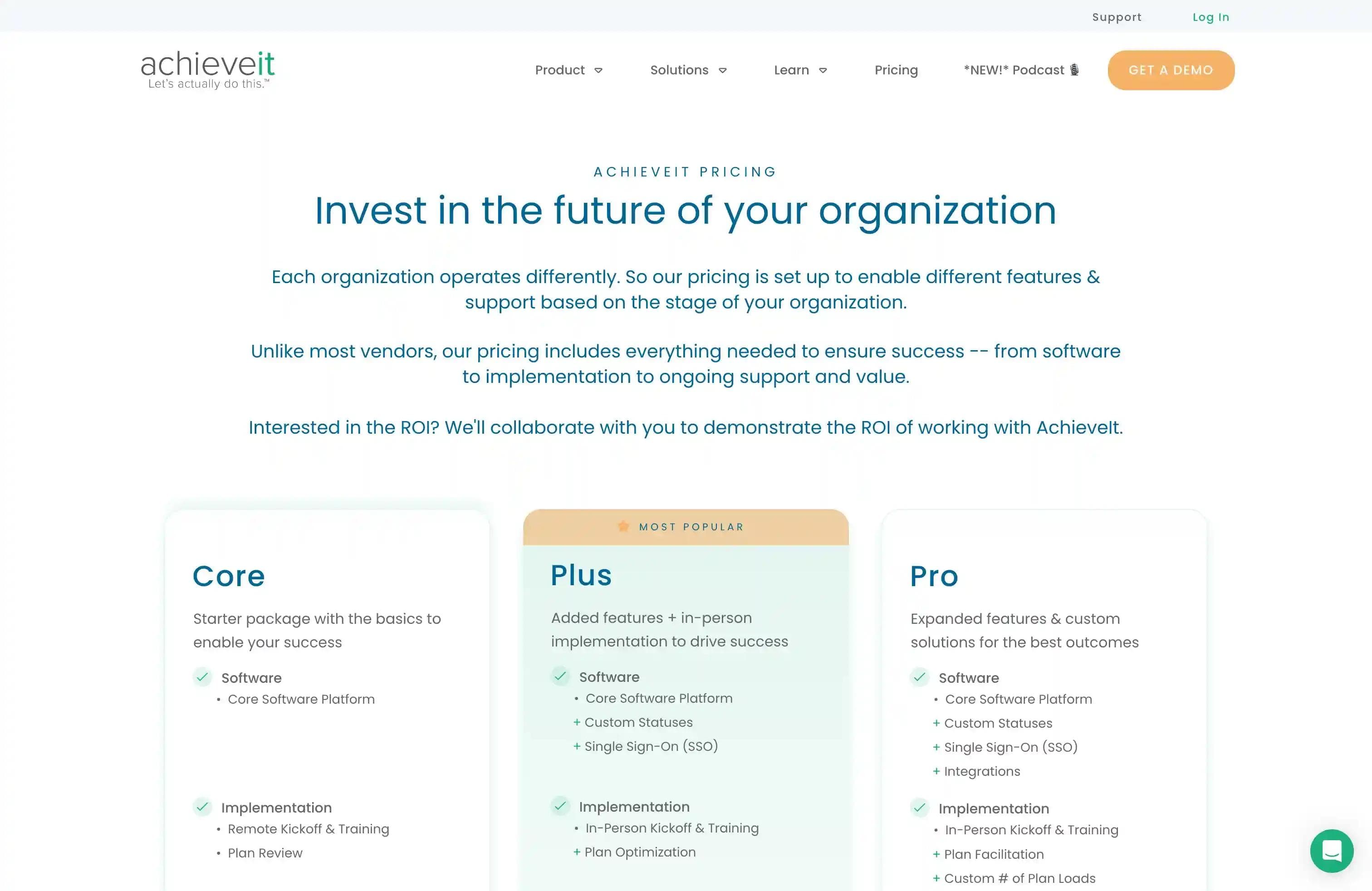 AchieveIt software pricing