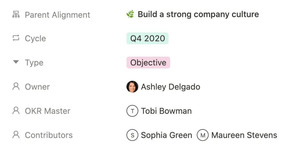 OKR Software Owner