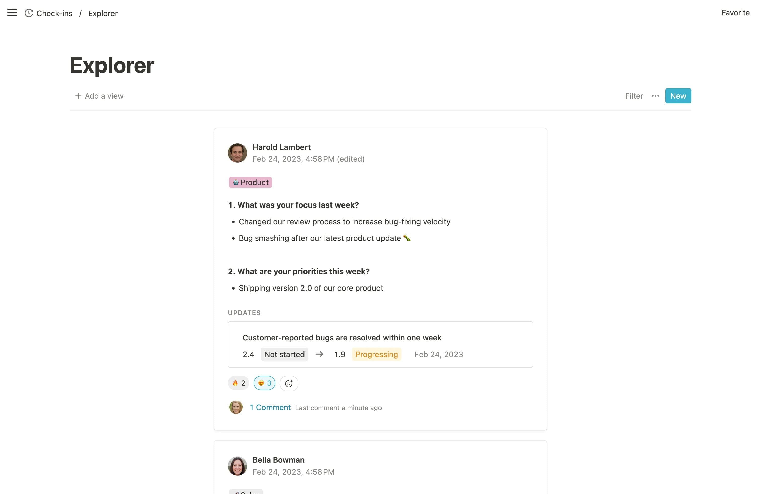 OKR Check-ins
